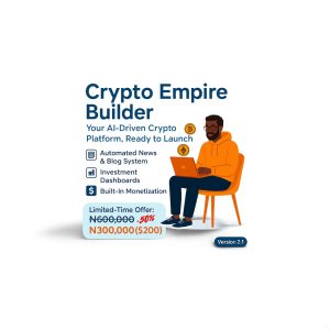 Crypto Empire Builder – 3 in 1 Prebuilt AI Crypto Platform